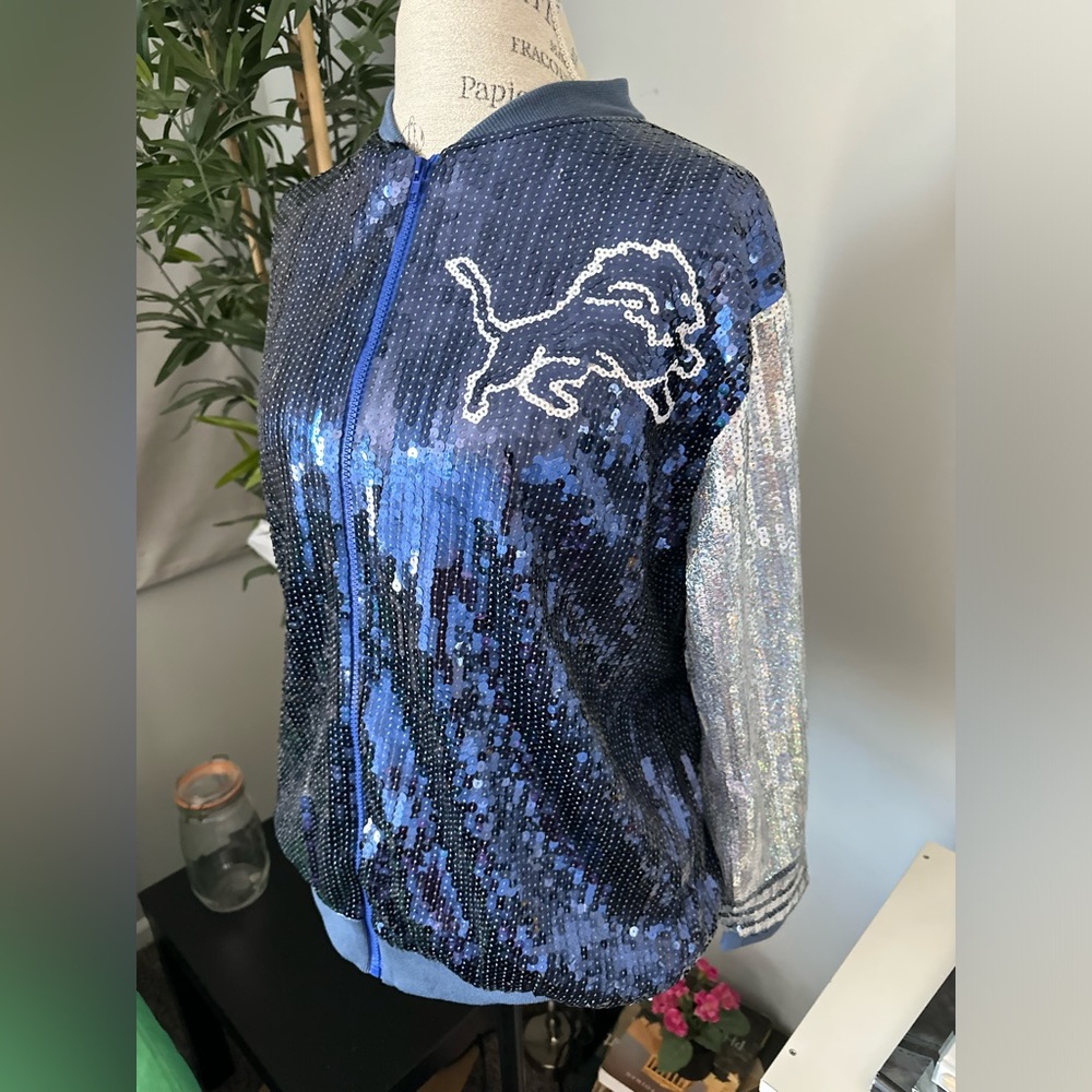 Detroit lions jacket women large new sequin jacket - Picture 2 of 6